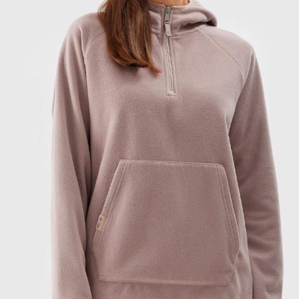 Толстовка для женщин 4F REGULAR HOODED FLEECE Осень - Зима/ Бежевый photo 6