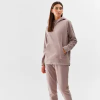 Hanorac pentru femei 4F REGULAR HOODED FLEECE Toamnă - iarnă/ Beige photo 3