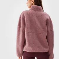 Hanorac pentru femei 4F SHERPA FLEECE WITH STAND-UP COLLAR Toamnă - iarnă/ Pink photo 5