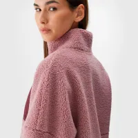 Hanorac pentru femei 4F SHERPA FLEECE WITH STAND-UP COLLAR Toamnă - iarnă/ Pink photo 6