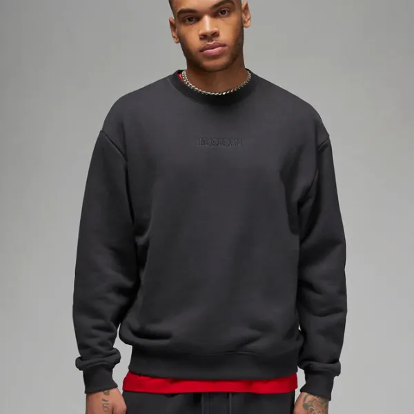 Hanorac pentru bărbați Nike Air Jordan Wordmark Fleece Crew Black photo 2