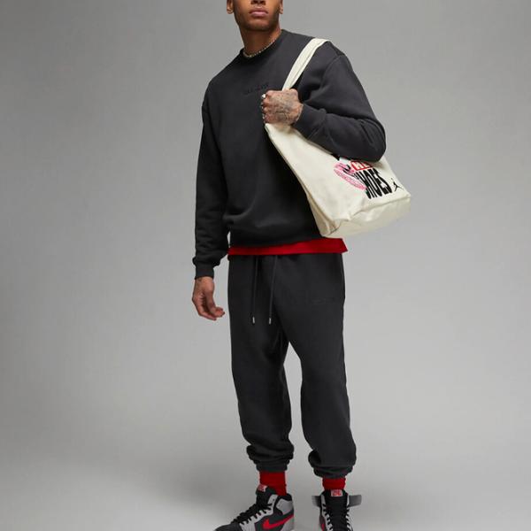 Hanorac pentru bărbați Nike Air Jordan Wordmark Fleece Crew Black photo 4