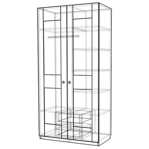 Шкаф Линейный Fabrik Home Mezzo 100 x 50см x 200 / ЛДСП / Белый ясень photo 2