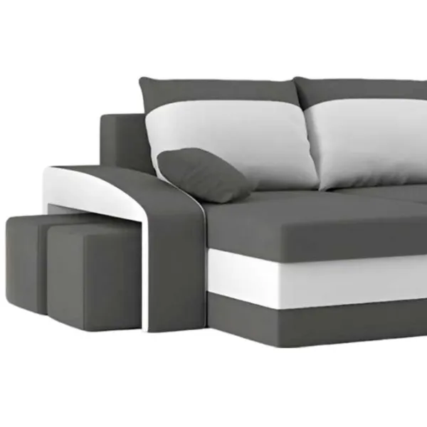 Canapea de colț Magnifico Hewlet Foam Pouffe Left Mikro 27/ 31 (5702258) Velur/ Gray photo 2