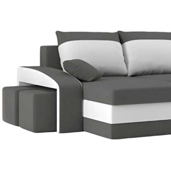 Canapea de colț Magnifico Hewlet Foam Pouffe Left Mikro 27/ 31 (5702258) Velur/ Gray photo 2