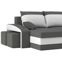 Canapea de colț Magnifico Hewlet Foam Pouffe Left Mikro 27/ 31 (5702258) Velur/ Gray photo 2