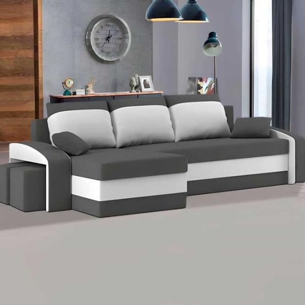 Canapea de colț Magnifico Hewlet Foam Pouffe Left Mikro 27/ 31 (5702258) Velur/ Gray photo 4