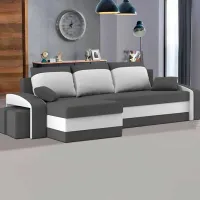 Canapea de colț Magnifico Hewlet Foam Pouffe Left Mikro 27/ 31 (5702258) Velur/ Gray photo 4