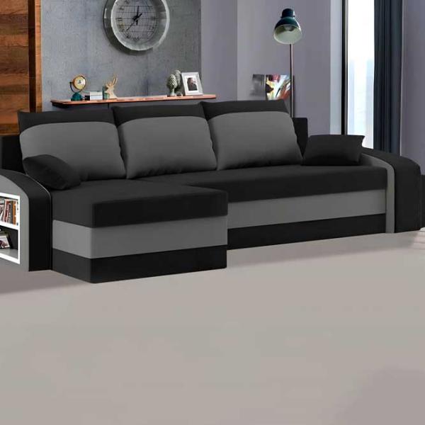 Canapea de colț Magnifico Hewlet Foam Shelf Left/ Pouffe Right Mikro 15/ 27 (5702255) Velur/ Black photo 2 Canapea de colț Magnifico Hewlet Foam Shelf Left/ Pouffe Right Mikro 15/ 27 (5702255) Velur/ Black photo 2