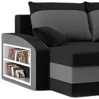Canapea de colț Magnifico Hewlet Foam Shelf Left/ Pouffe Right Mikro 15/ 27 (5702255) Velur/ Black photo 3