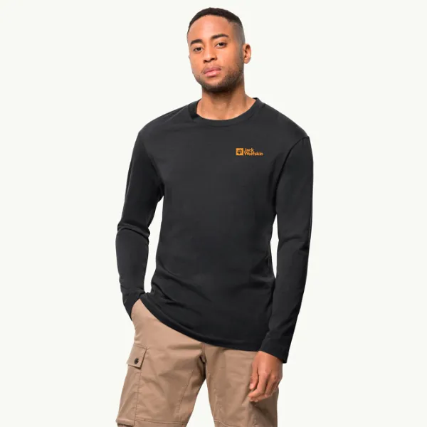Толстовка для мужчин Jack Wolfskin Essential Longsleeve Прямой/ Черный photo 2
