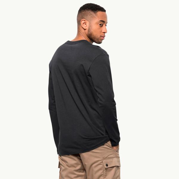 Толстовка для мужчин Jack Wolfskin Essential Longsleeve Прямой/ Черный photo 3