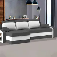 Canapea de colț Magnifico Hewlet Foam Shelf Left/ Pouffe Right Mikro 27/ 31 (5702278) Velur/ Gray photo 2