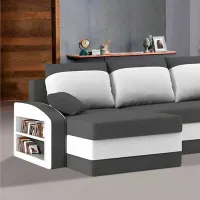 Canapea de colț Magnifico Hewlet Foam Shelf Left/ Pouffe Right Mikro 27/ 31 (5702278) Velur/ Gray photo 3