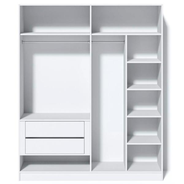 Dulap Linear Fabrik Home Hardy 180 x 55 x 220 / PAL / Alb luciu photo 3 Dulap Linear Fabrik Home Hardy 180 x 55 x 220 / PAL / Alb luciu photo 3