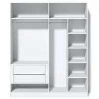 Шкаф Линейный Fabrik Home Hardy 180 x 55см x 220 / ЛДСП / Белый глянец photo 3