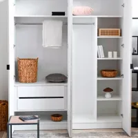 Шкаф Линейный Fabrik Home Hardy 180 x 55см x 220 / ЛДСП / Белый глянец photo 4