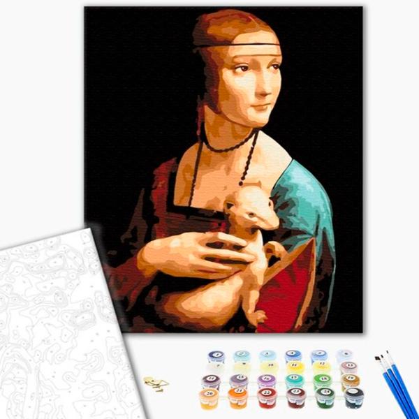 Картина по номерам BrushMe Дама с горностаем. Леонардо да Винчи 50 x 40 см/ Вертикальная photo 2 Картина по номерам BrushMe Дама с горностаем. Леонардо да Винчи 50 x 40 см/ Вертикальная photo 2