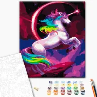 Картина по номерам BrushMe Сказочный радужный единорог 40 x 30 cm/ Вертикальная photo 2