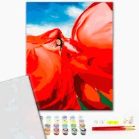 Картина по номерам BrushMe Женщина в красном 50 x 40 см/ Вертикальная photo 2