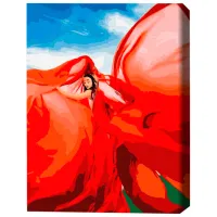Картина по номерам BrushMe Женщина в красном 50 x 40 см/ Вертикальная photo 3