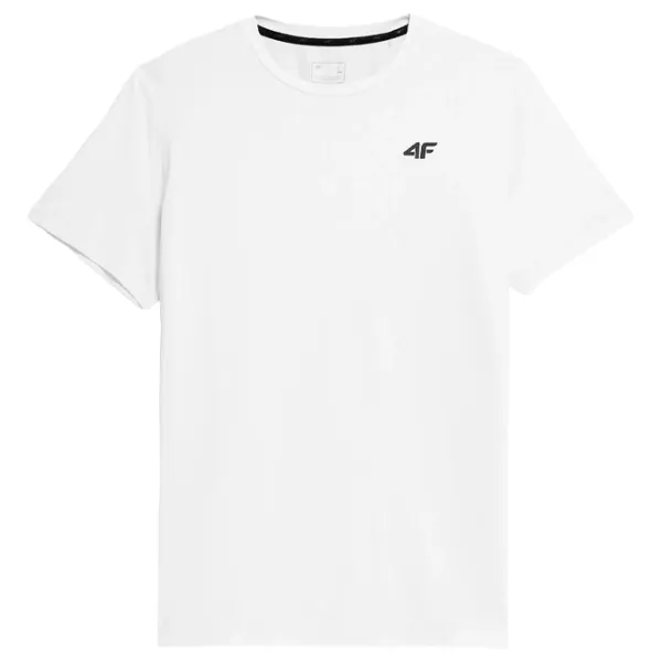 Tricou pentru bărbați 4F 4FAW23TFTSM448-10S 90% poliester, 10% elastan/ White photo 4