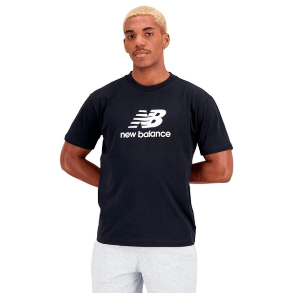 Tricou pentru bărbați New Balance Essentials Stacked Logo 100% bumbac/ Black photo 3