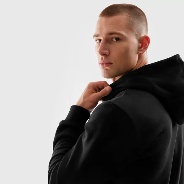 Hanorac pentru bărbați 4F 4FAW23TSWSM0713 Drept/ Black photo 3