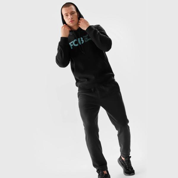 Hanorac pentru bărbați 4F 4FAW23TSWSM0713 Drept/ Black photo 4