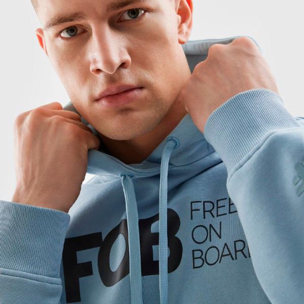 Hanorac pentru bărbați 4F 4FAW23TSWSM0713 Drept/ Blue photo 4