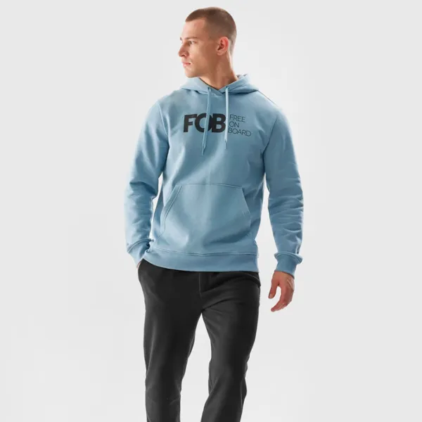 Hanorac pentru bărbați 4F 4FAW23TSWSM0713 Drept/ Blue photo 3