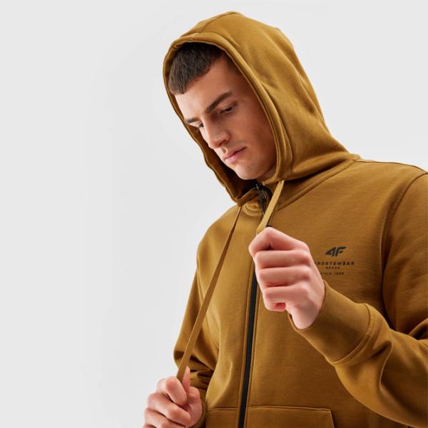 Hanorac pentru bărbați 4F 4FAW23TSWSM0774 Drept/ Gold photo 4