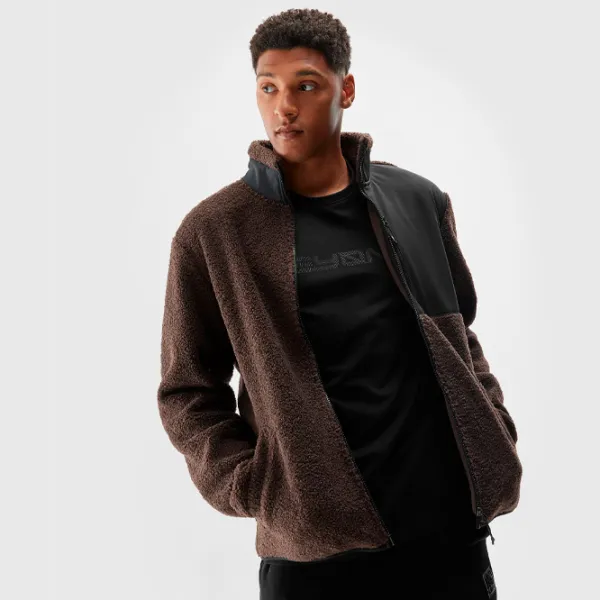 Hanorac pentru bărbați 4F 4FAW23TFLEM116 Drept/ Brown photo 2