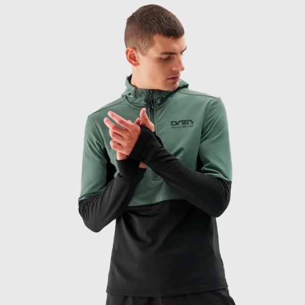 Hanorac pentru bărbați 4F 4FAW23TFLEM117 Strâmt/ Olive khaki photo 2