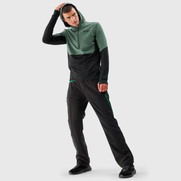 Hanorac pentru bărbați 4F 4FAW23TFLEM117 Strâmt/ Olive khaki photo 3