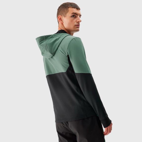 Hanorac pentru bărbați 4F 4FAW23TFLEM117 Strâmt/ Olive khaki photo 5