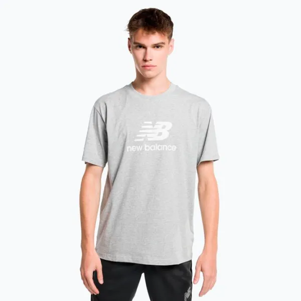 Футболка для мужчин New Balance Essentials Stacked Logo 100% хлопок/ Серый photo 4 Футболка для мужчин New Balance Essentials Stacked Logo 100% хлопок/ Серый photo 4