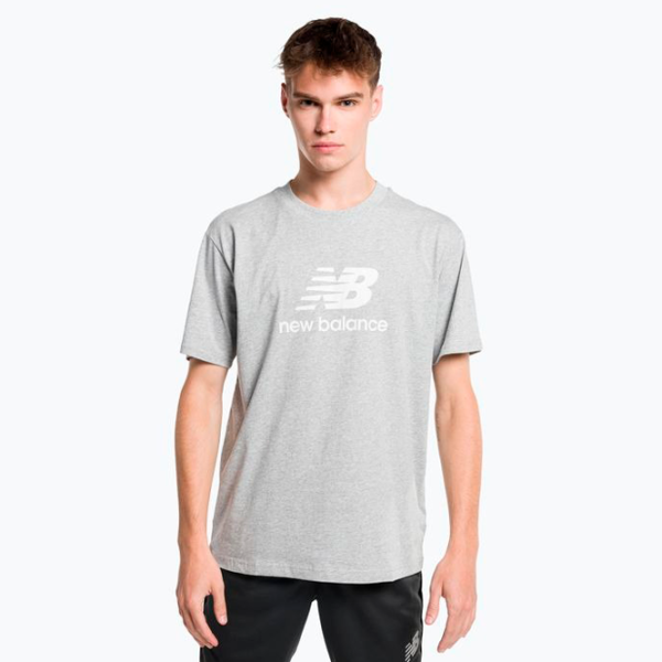 Футболка для мужчин New Balance Essentials Stacked Logo 100% хлопок/ Серый photo 4 Футболка для мужчин New Balance Essentials Stacked Logo 100% хлопок/ Серый photo 4