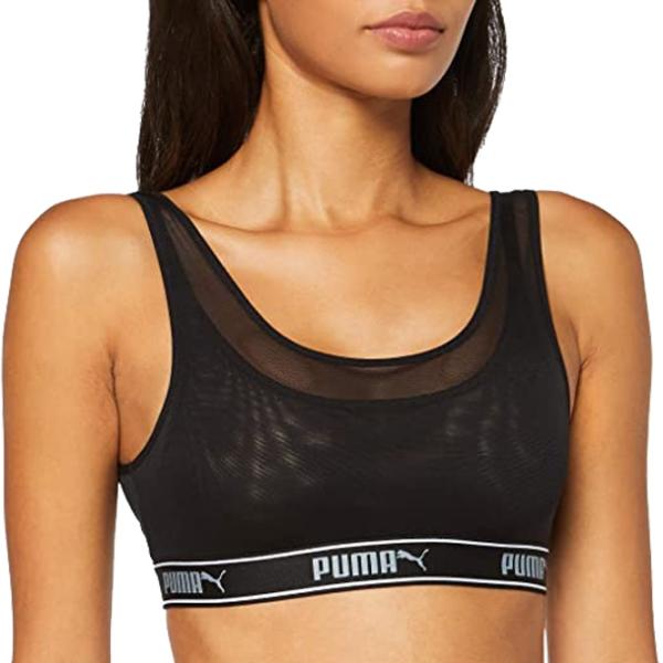 Bustieră pentru femei Puma Top Mesh Layered 1Hang Black photo 3