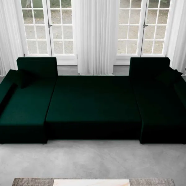 Canapea Space Meble Paul U Itaka 10 (5596876) Catifea/ Dark Green photo 3