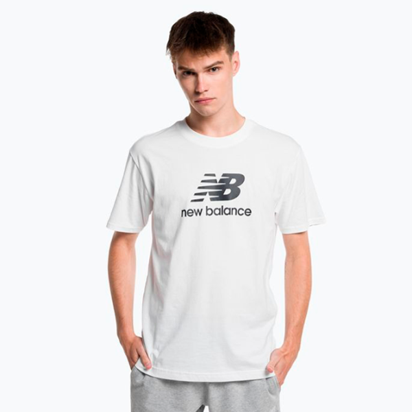 Футболка для мужчин New Balance Shirt Essentials Stacked Logo 100% хлопок/ Белый photo 2 Футболка для мужчин New Balance Shirt Essentials Stacked Logo 100% хлопок/ Белый photo 2