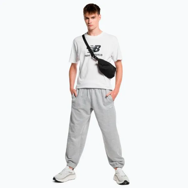Tricou pentru bărbați New Balance Shirt Essentials Stacked Logo 100% bumbac/ White photo 4