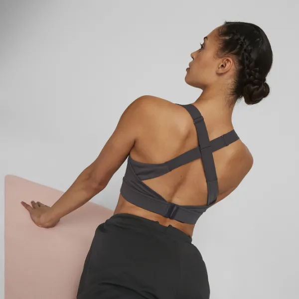 Bustieră pentru femei Puma Mid Impact Yogini Cross Over Black photo 4