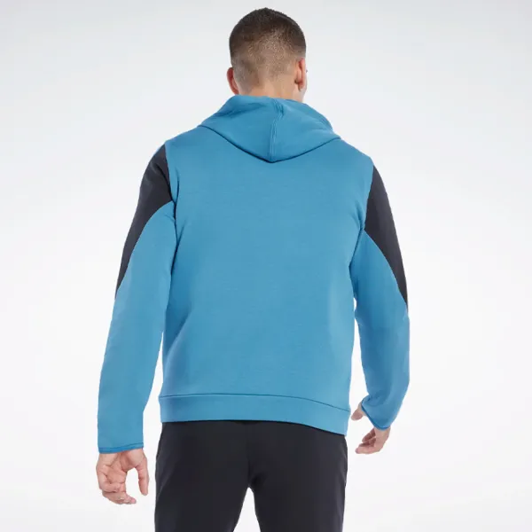 Hanorac pentru bărbați Reebok DreamBlend FZ Drept/ Blue photo 3 Hanorac pentru bărbați Reebok DreamBlend FZ Drept/ Blue photo 3
