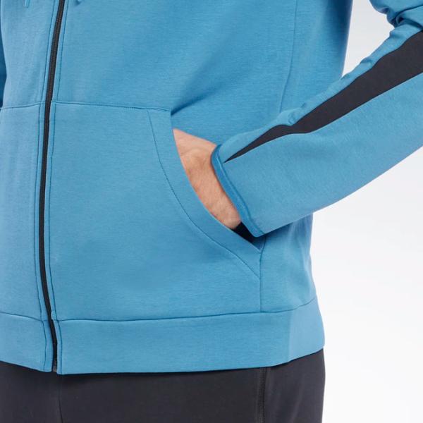 Hanorac pentru bărbați Reebok DreamBlend FZ Drept/ Blue photo 5 Hanorac pentru bărbați Reebok DreamBlend FZ Drept/ Blue photo 5