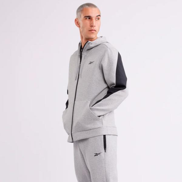 Hanorac pentru bărbați Reebok DreamBlend FZ Drept/ Grey photo 3 Hanorac pentru bărbați Reebok DreamBlend FZ Drept/ Grey photo 3
