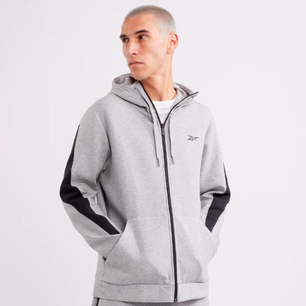 Hanorac pentru bărbați Reebok DreamBlend FZ Drept/ Grey photo 4 Hanorac pentru bărbați Reebok DreamBlend FZ Drept/ Grey photo 4
