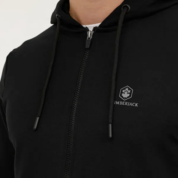 Hanorac pentru bărbați Lumberjack 3W M-SN05 BASIC FZ HOD 3PR Drept/ Black photo 3