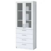 Dulap cu vitrină Fabrik Home Office-Line №3 LPAL/ White photo 2