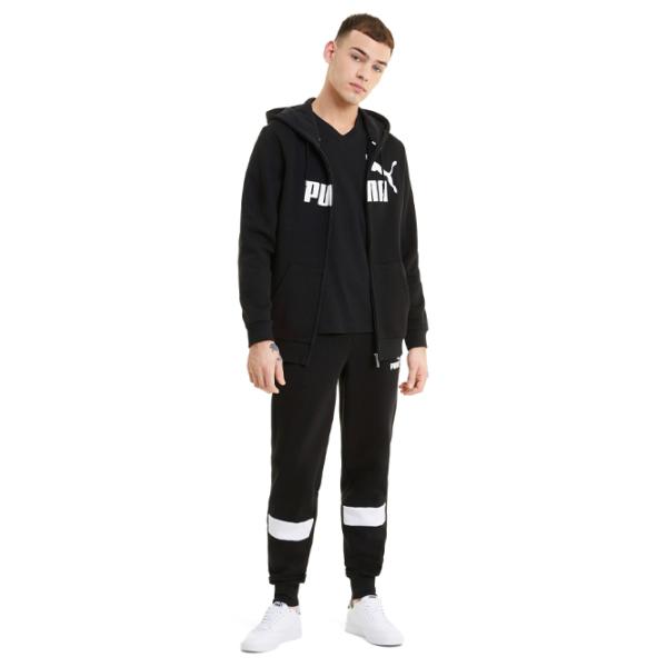 Hanorac pentru bărbați Puma Ess Big Logo Fz Fl Drept/ Black photo 5